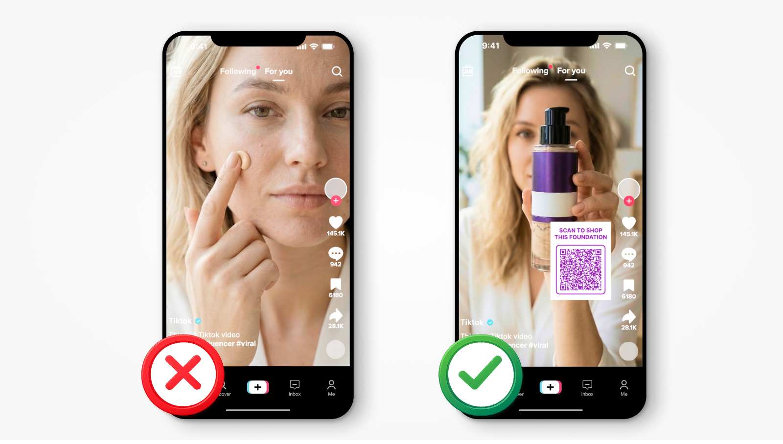 Control exactly when your QR appears and disappears in your short form video