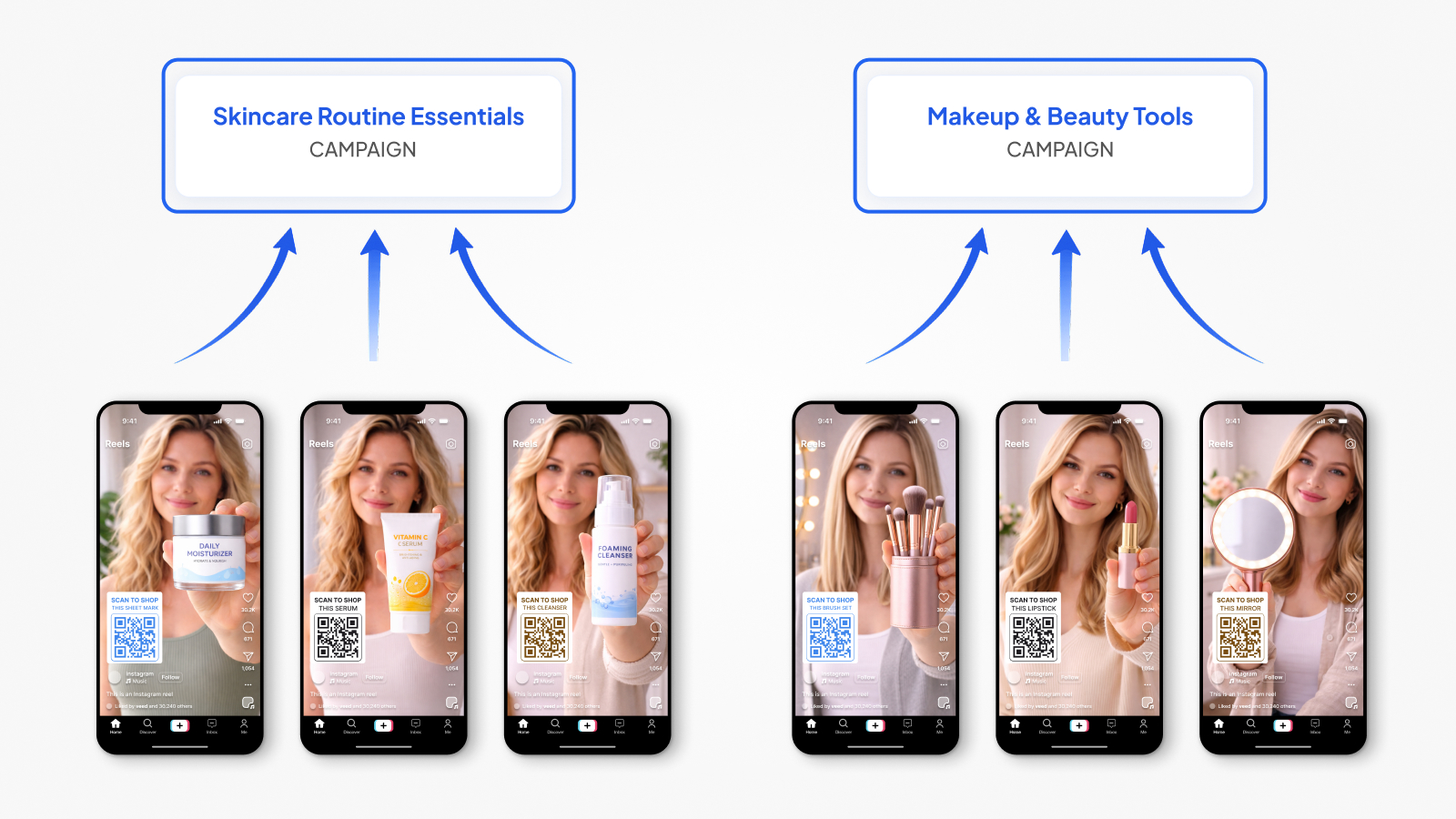 Group In-Video QR's under organized campaigns to manage