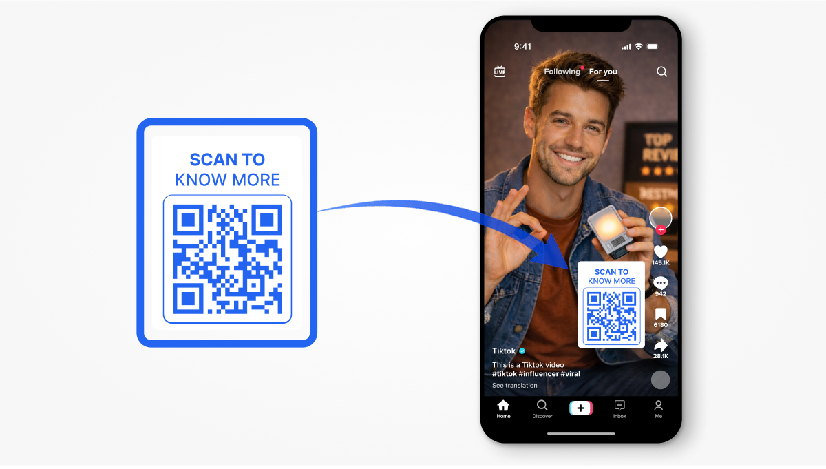 Embed smart QR codes inside any short-form video