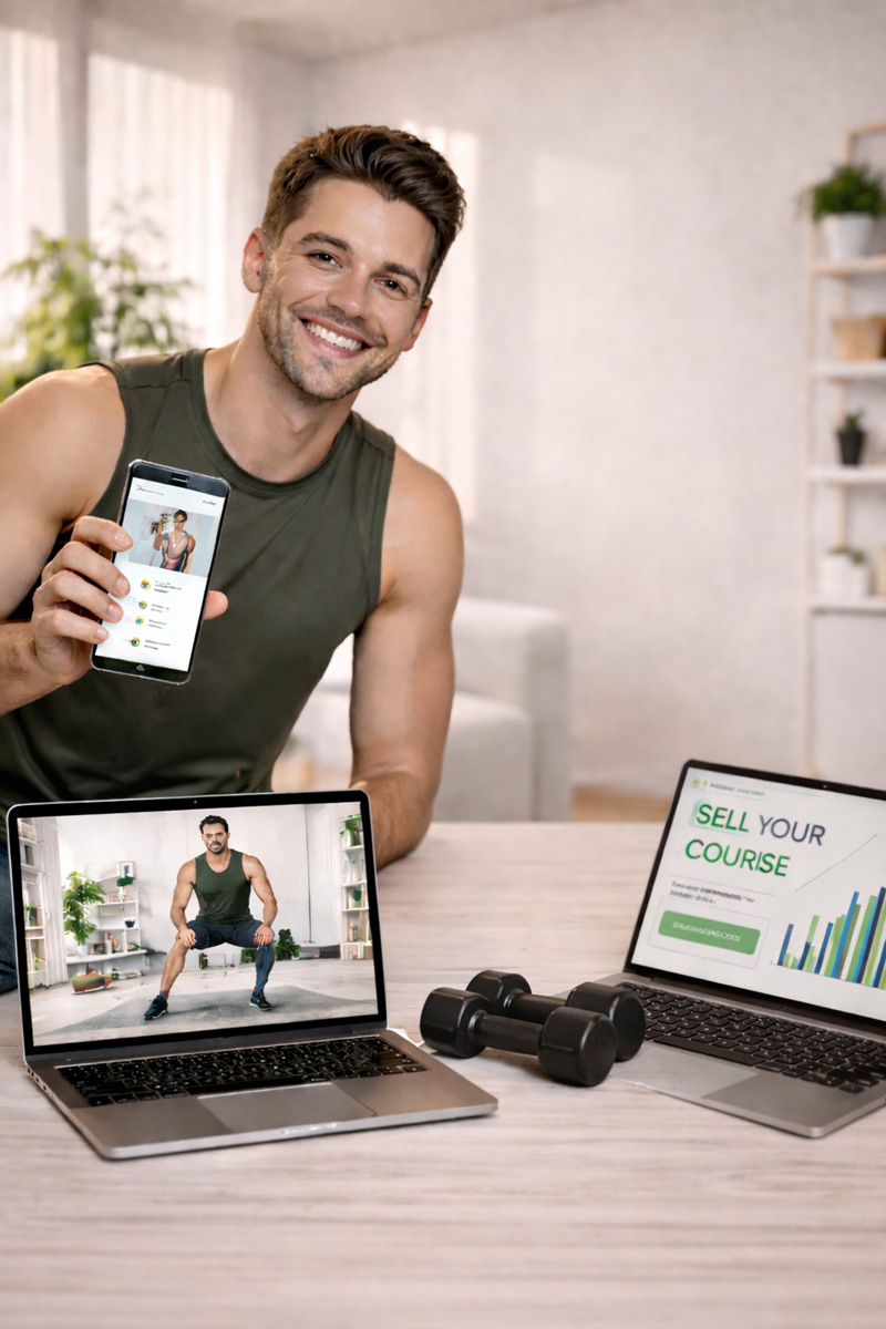 Subscription creator promoting online course content to drive signups from video