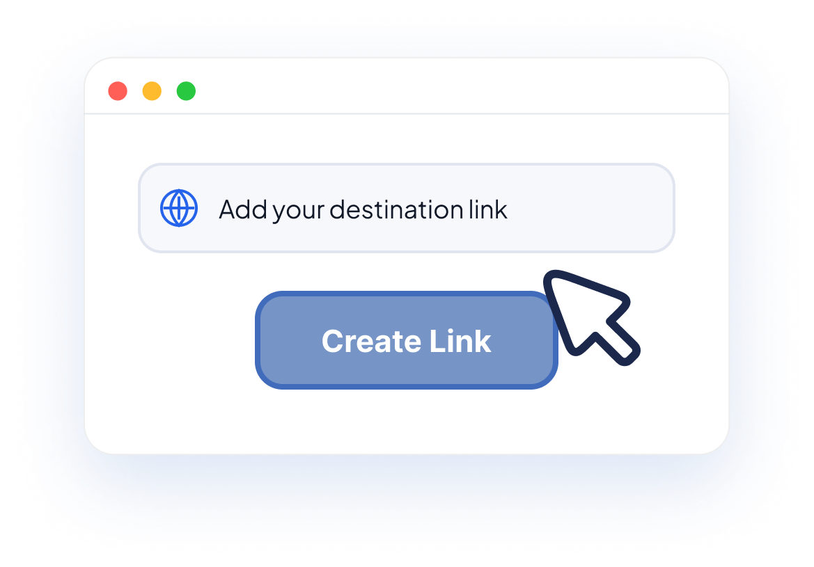 Entering a destination link to create a trackable URL for video conversions